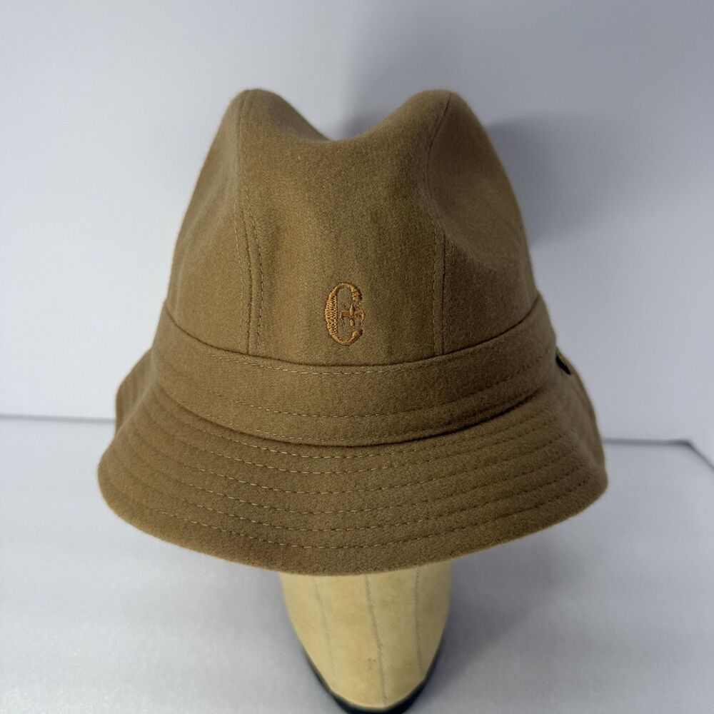 Conte Of Florence Bucket Hat Men Size 57 Cloche Wool Gore Tex Italy Tan Sample